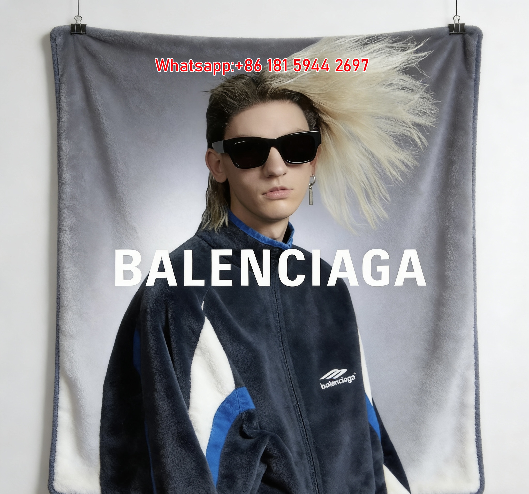 Balenciaga Designer Flannel Sofa Throw Blanket for Modern Home Decor BA190